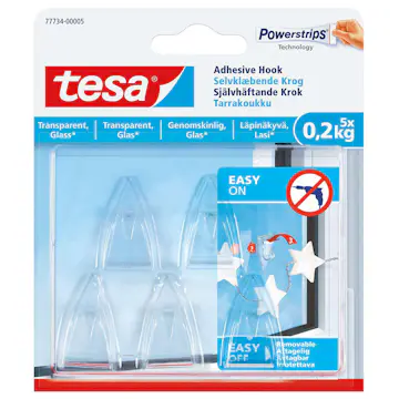 Självhäftande Krok Tesa 5 st 0,2 kg 77734