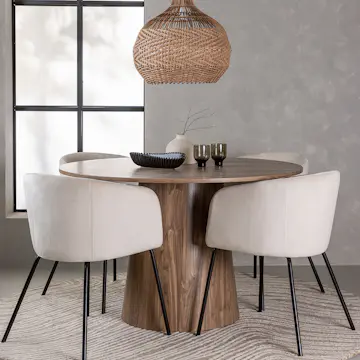Matgrupp Venture Home Lanzo Ø120 cm med 4 st Berit stolar