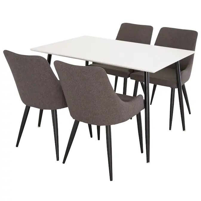 Matgrupp Venture Home Pobbie med 4 Plake Stolar Svart