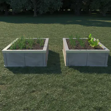 Odlingskrage Skotte Garden Nr.12 för Betongplattor, Rektangulär Zinkplåt, Pallkrage för Odling