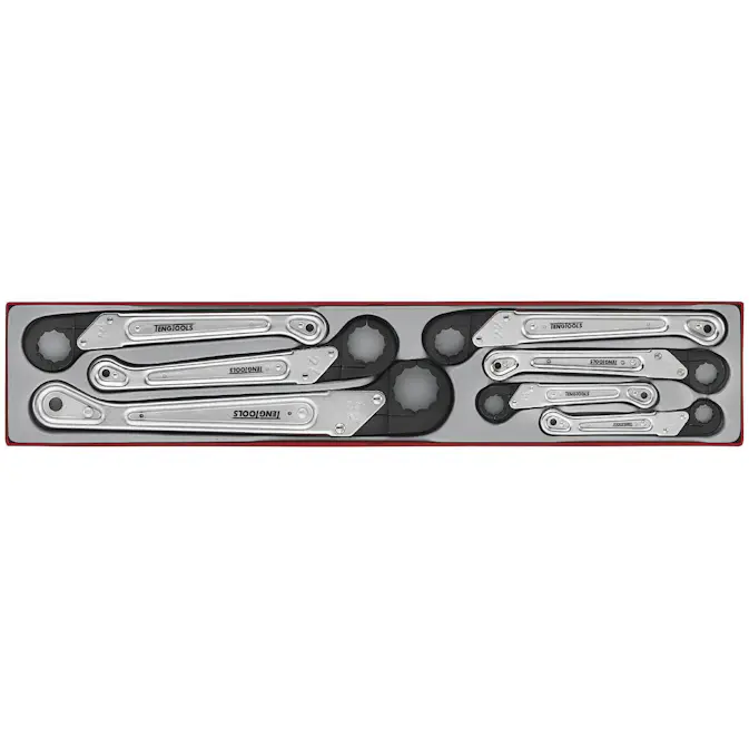 Öppningsbara ringspärrnycklar 7 delar Teng Tools TTXQRS07