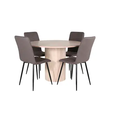 Matgrupp Venture Home med Bianca Matbord och 4 Walerina Matstolar