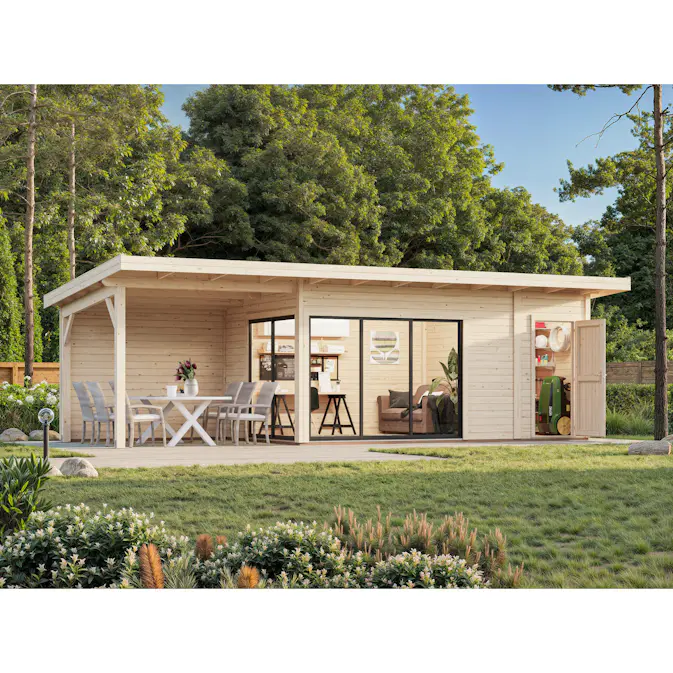 Stuga Palmako Andrea 24,2 m² Slide (inv. 15,2+7,9 m²)