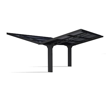 Carport Canopia by Palram Sydney Double V-Roof Aluminum 6x6 m Black