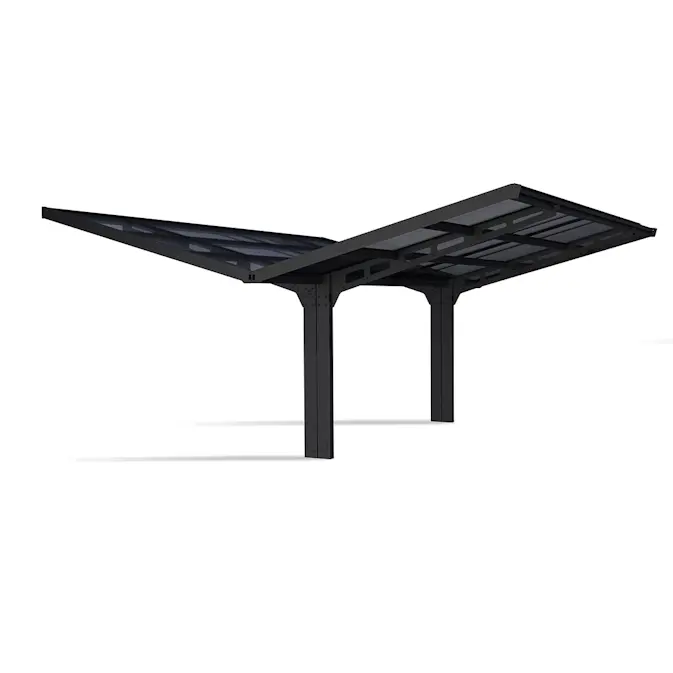 Carport Canopia by Palram Sydney Double V-Roof Aluminum 6x6 m Black