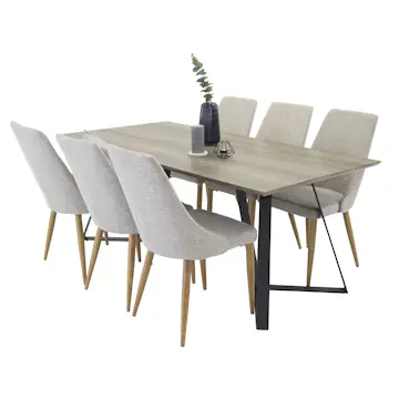 Matgrupp Venture Home Madde med 6 Laura Stolar