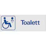 Skylt Systemtext Toalett Handikapp 225x80 mm Aluminium