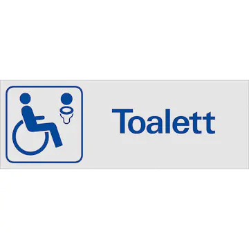 Skylt Systemtext Toalett Handikapp 225x80 mm Aluminium