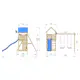 Lektorn Jungle Gym Lodge 2.1 m/2 Swing Modul Med Blå Rutschkana