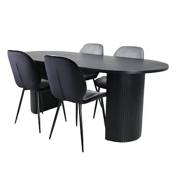 Matgrupp Venture Home Bianca med 4 Elisa Stolar