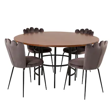 Matgrupp furniture/fashion Copenhagen med 4 Gråa Limhamn Light Stolar