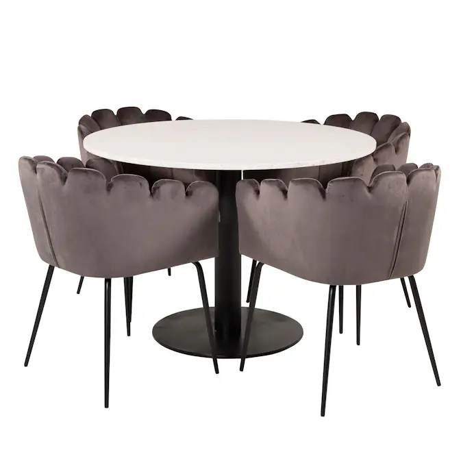 Matgrupp Venture Home Roxanna med 4 Limhamn Stolar