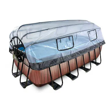 Pool Exit Toys 4x2x1,22 m Med Tak, Sandfilter Och Värmepump