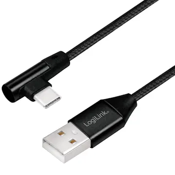Vinklad USB-C-kabel LogiLink USB 2.0 Max 15W 0,3 m