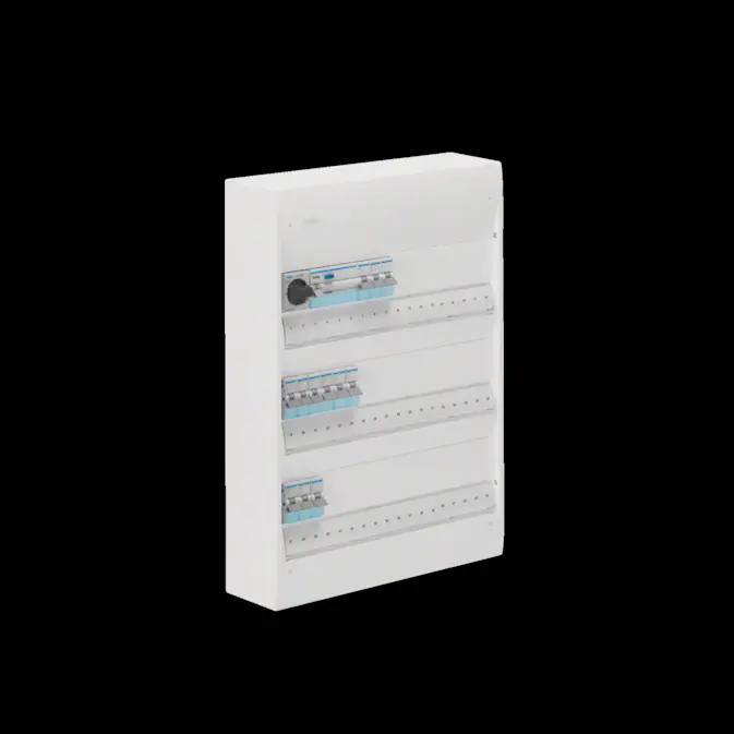 Plastkapsling Hager Gamma Förmonterad Bestyckad med HB, JFB, DVB