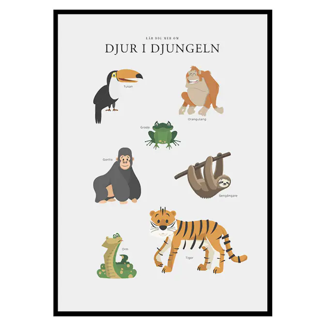 Poster Gallerix Djur I Djungeln