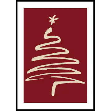 Poster Gallerix Christmas Tree Line Art R&W