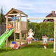 Lektorn Jungle Gym House inkl. Swing Modul X'tra och rutschkana