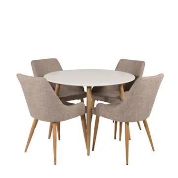 Matgrupp Venture Home Plaza med 4 Plaza Stolar Sammet