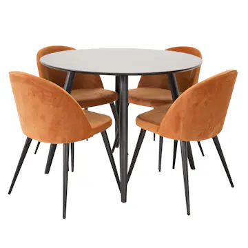 Matgrupp Venture Home Plake med 4 Valentina Stolar Sammet