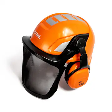 Leksakshjälm Stihl Orange Proffshjälm med Fällbara Hörselskydd för Barn