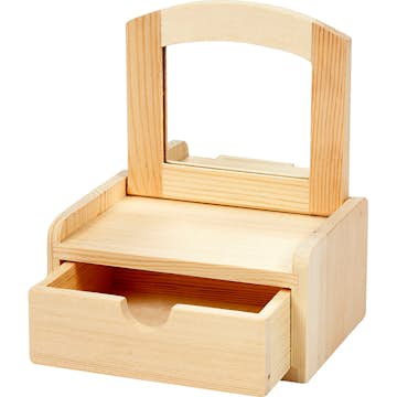 Träbyrå Creativ Company med Spegel Stl 12x10x6 5 cm 1 st för Dockhus