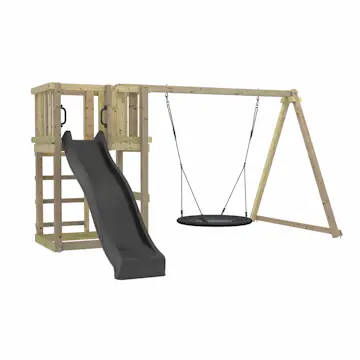 Lekställning PLUS med Gungställning, Rutschkana och Fågelbogunga