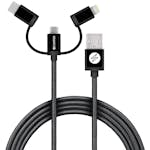 USB-A Champion till Lightning, USB-C och Micro-USB 1,5m Svart