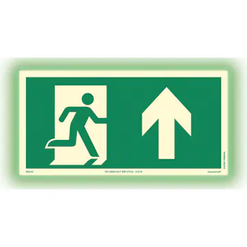 Skylt Systemtext Utrymning Rakt Fram Aluminium Supernova+