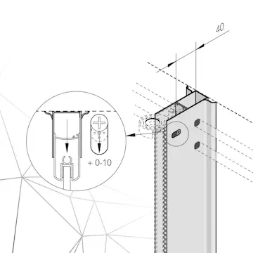Rördragningsprofil Påbyggnad Bathlife Svart Aluminium