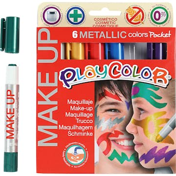 Ansiktsfärg Creativ Company Playcolor Make up Mixade Metallicfärger 6x5 g/1 Förp