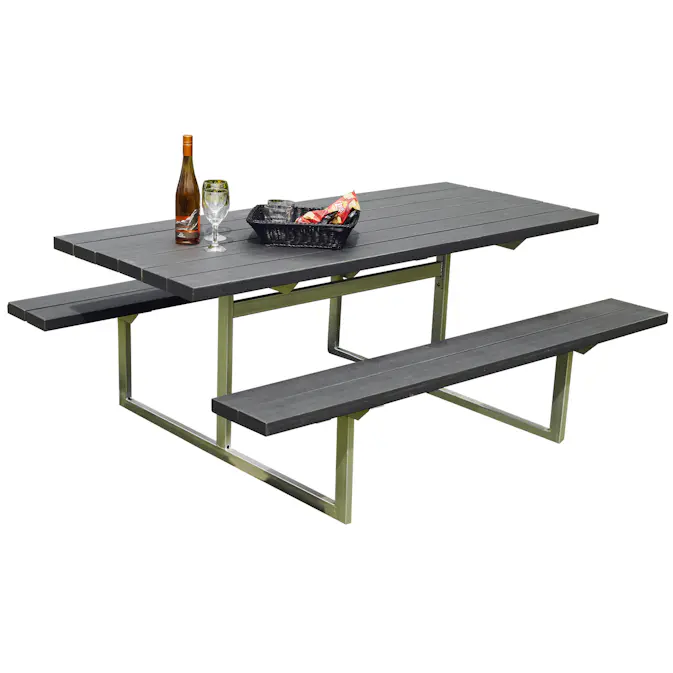 Picknickbord Hortus Nonwood Antracit Galvaniserad Ram Hel