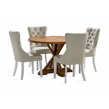 Matgrupp Bloomington Lyon Runt Matbord 120 cm med 4 Bergviken Matstol