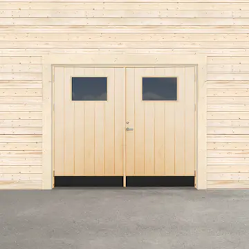 Garageport Sveadörren Varm Glasfönster Obehandlad