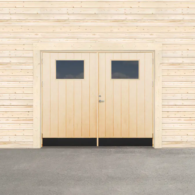 Garageport Sveadörren Kall Glasfönster Obehandlad