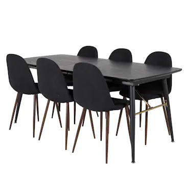 Matgrupp Venture Home Guld med 6 Pobbie Stolar Polyestertyg