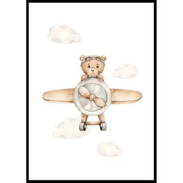 Poster Gallerix Teddy Bear In Airplane