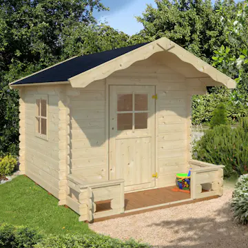 Lekstuga Palmako Stina 3,1 m² Trästuga med Altan