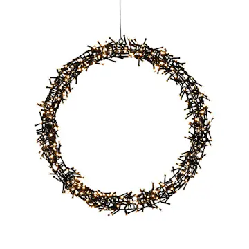 Krans Gnosjö Konstsmide Svart Metall 50 cm LED Frost