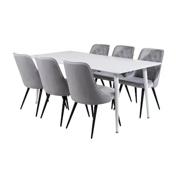 Matgrupp Venture Home Pobbie med 6 Vera Stolar