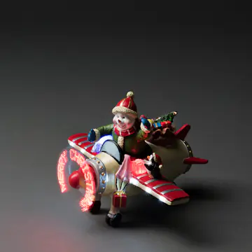 Juldekoration Gnosjö Konstsmide Fiberoptiskt Flygplan Snögubbe