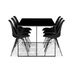 Matgrupp Basic Home Indy Rektangulärt Matbord 180 cm med 6 Shell Matstol