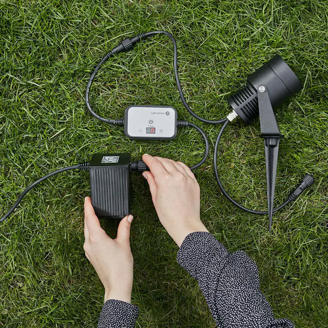 Trädgårdsspot Markslöjd Garden 24 Ljussensor & Timer för Utebelysning