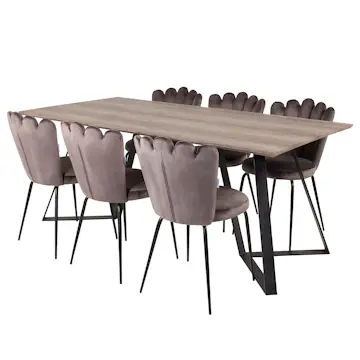 Matgrupp furniture/fashion Madde med 6 Limhamn Light Stolar