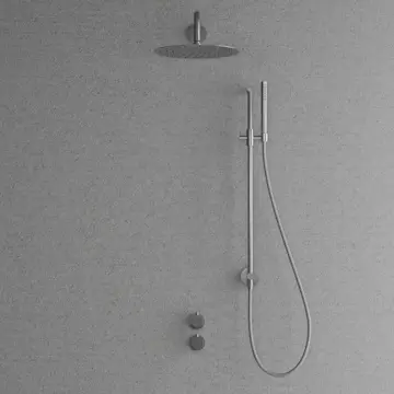 Takduschset Scandtap Steel Harmonized 6X med Badkarsblandare för Inbyggnad