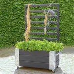 Blomlåda PLUS Cubic med Spalje Svart 87x50x130 cm