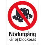 Skylt Systemtext Nödutgång 210x297 mm Plast