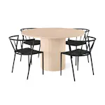 Matgrupp In Living Kopparbo Ø130 cm med 4 st Winston stolar