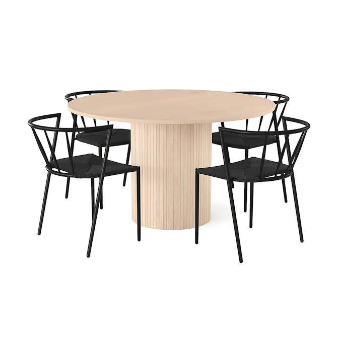 Matgrupp In Living Kopparbo Ø130 cm med 4 st Winston stolar