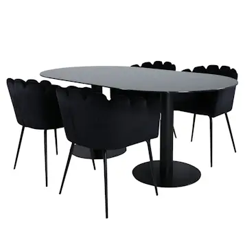 Matgrupp Venture Home Oslo med 4 Limhamn Stolar